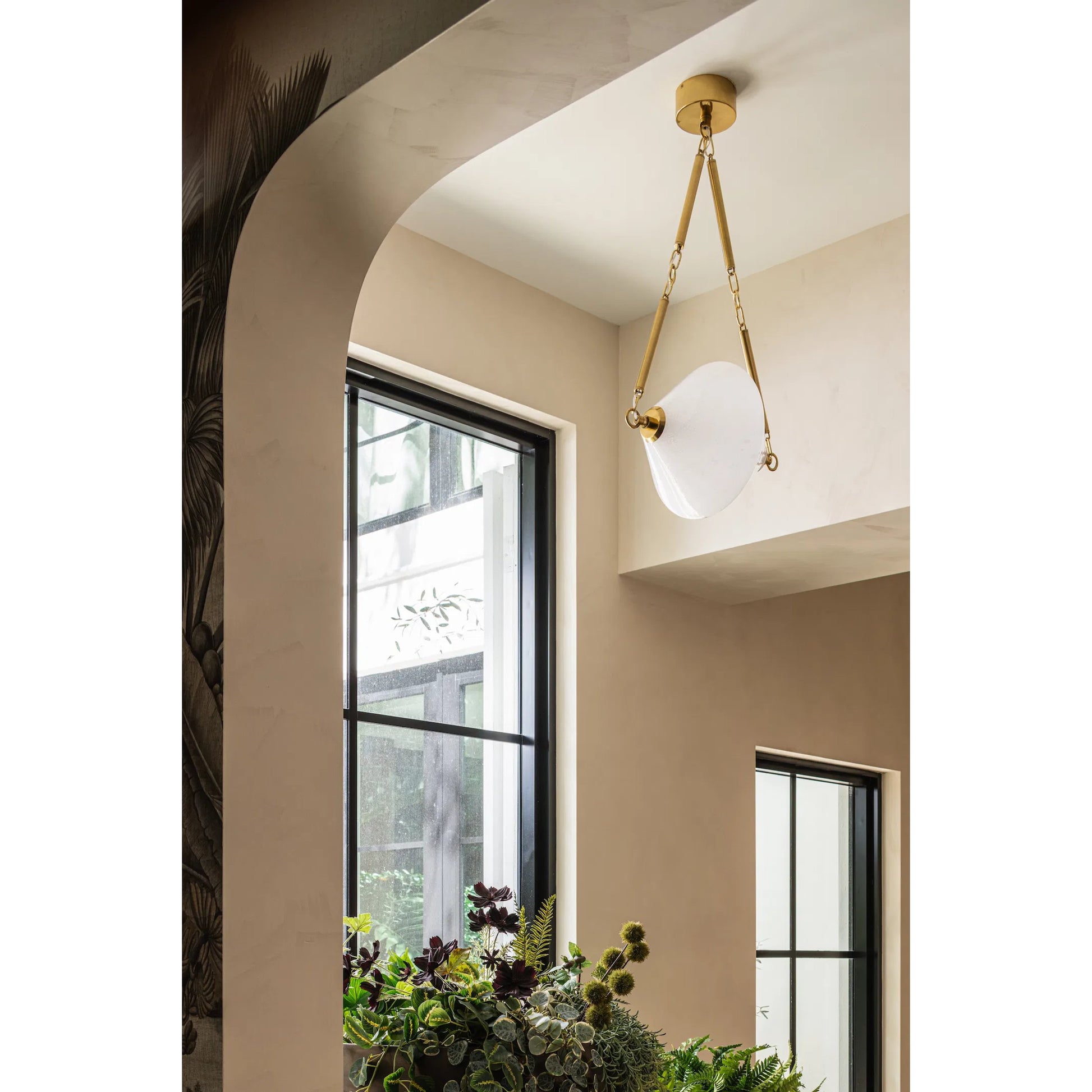 Solara Pendant by Corbett in vintage polished brass. Made from unique in a modern style.