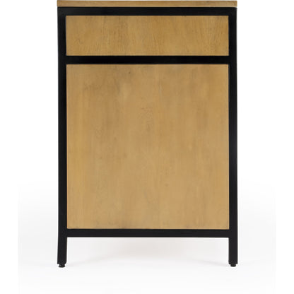Hans Desk by Butler Specialty Company in natural. Made from mango wood, gamelina veneer, mdf, iron, bronze in a modern style.