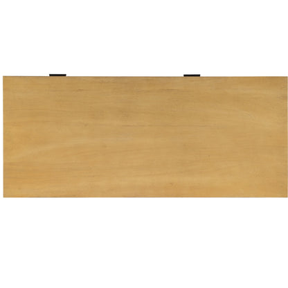 Hans Desk by Butler Specialty Company in natural. Made from mango wood, gamelina veneer, mdf, iron, bronze in a modern style.