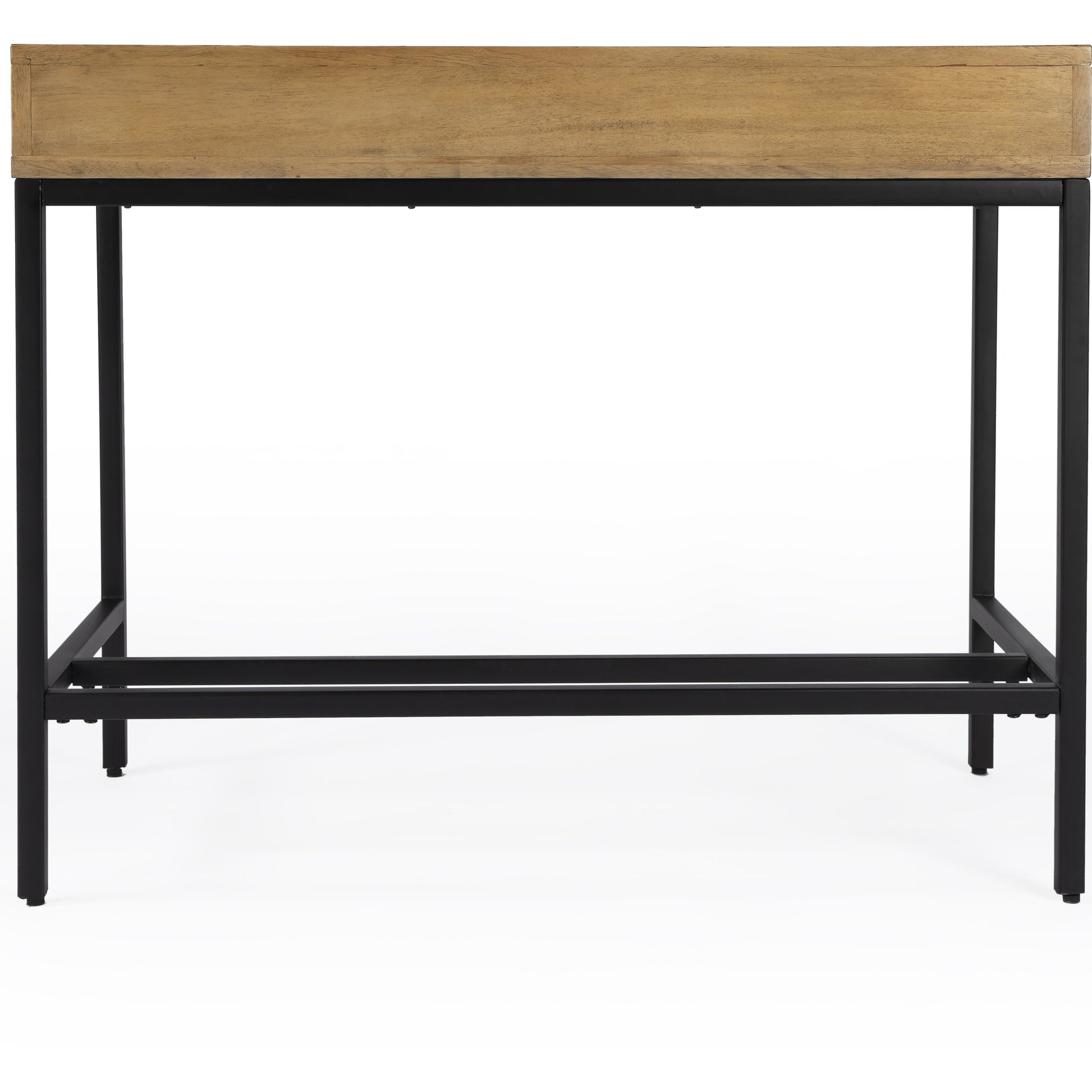 Hans Writing Desk by Butler Specialty Company in natural. Made from mango wood, gamelina veneer, mdf, iron, bronze in a modern style.