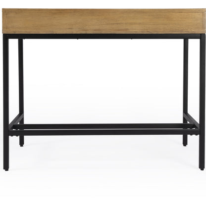 Hans Writing Desk by Butler Specialty Company in natural. Made from mango wood, gamelina veneer, mdf, iron, bronze in a modern style.