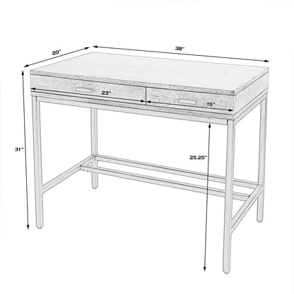 Hans Writing Desk by Butler Specialty Company in natural. Made from mango wood, gamelina veneer, mdf, iron, bronze in a modern style.