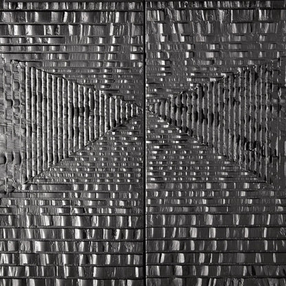 Kyoto Media Cabinet by Global Views in jagged gmelina black, wbi. Made from gmelina, mdf, metal in a modern style.