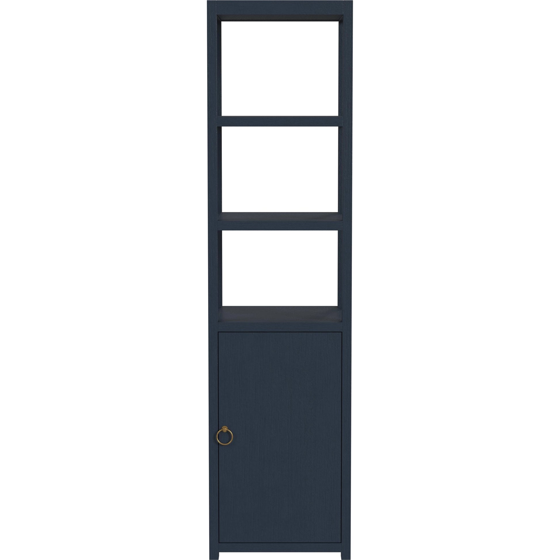 Lark 3-Tier Etagere Bookcase by Butler Specialty Company in navy blue. Made from solid acacia wood, acacia veneer, mdf in a modern style.