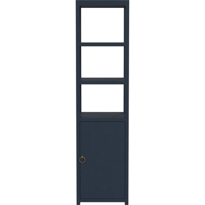 Lark 3-Tier Etagere Bookcase by Butler Specialty Company in navy blue. Made from solid acacia wood, acacia veneer, mdf in a modern style.