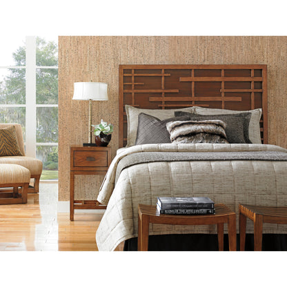 Shanghai Panel Headboard by Tommy Bahama Home in dark walnut. Made from unique in a transitional style.