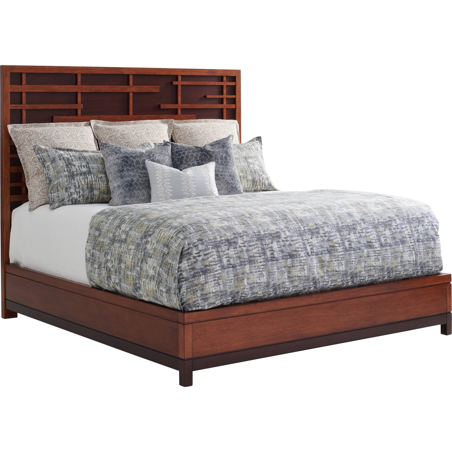 004 SR-836426,SR-836427,SR-836428 | Additional Silo | Shanghai Panel Bed by Tommy Bahama Home in dark walnut. Made from unique in a transitional style.