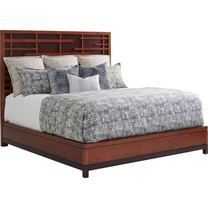 Shanghai Panel Bed by Tommy Bahama Home in dark walnut. Made from unique in a transitional style.