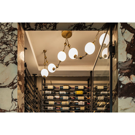 Corda Linear by Corbett in vintage brass. Made from unique in a modern style.