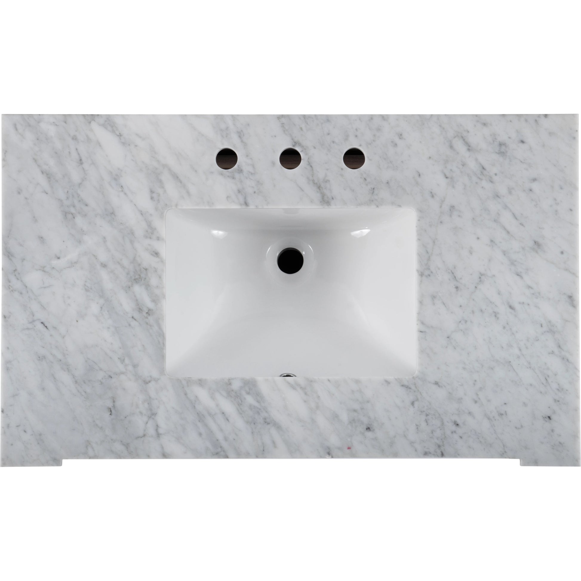 Hanson Bathroom Vanity by Butler Specialty Company in medium brown and brown. Made from acacia: 32%, mdf: 68%, sink: made of ceramics, countertop: carrara marble knob: antimony metal in a traditional style.