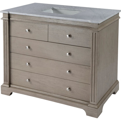 Rochelle 42" Single Sink Bathroom Vanity Set by Butler Specialty Company in gray. Made from acacia, mdf, acacia veneer, ceramic sink, carrara marble in a unique style.