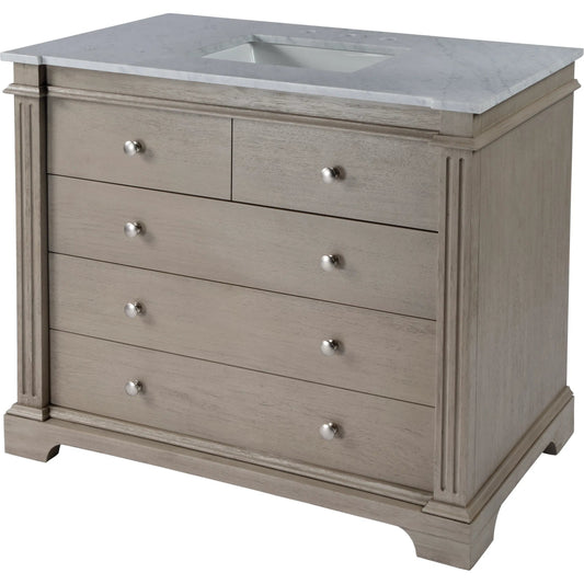 Rochelle 42" Single Sink Bathroom Vanity Set by Butler Specialty Company in gray. Made from acacia, mdf, acacia veneer, ceramic sink, carrara marble in a unique style.