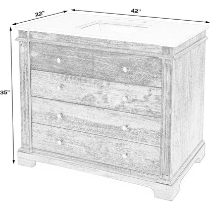 Rochelle 42" Single Sink Bathroom Vanity Set by Butler Specialty Company in gray. Made from acacia, mdf, acacia veneer, ceramic sink, carrara marble in a unique style.