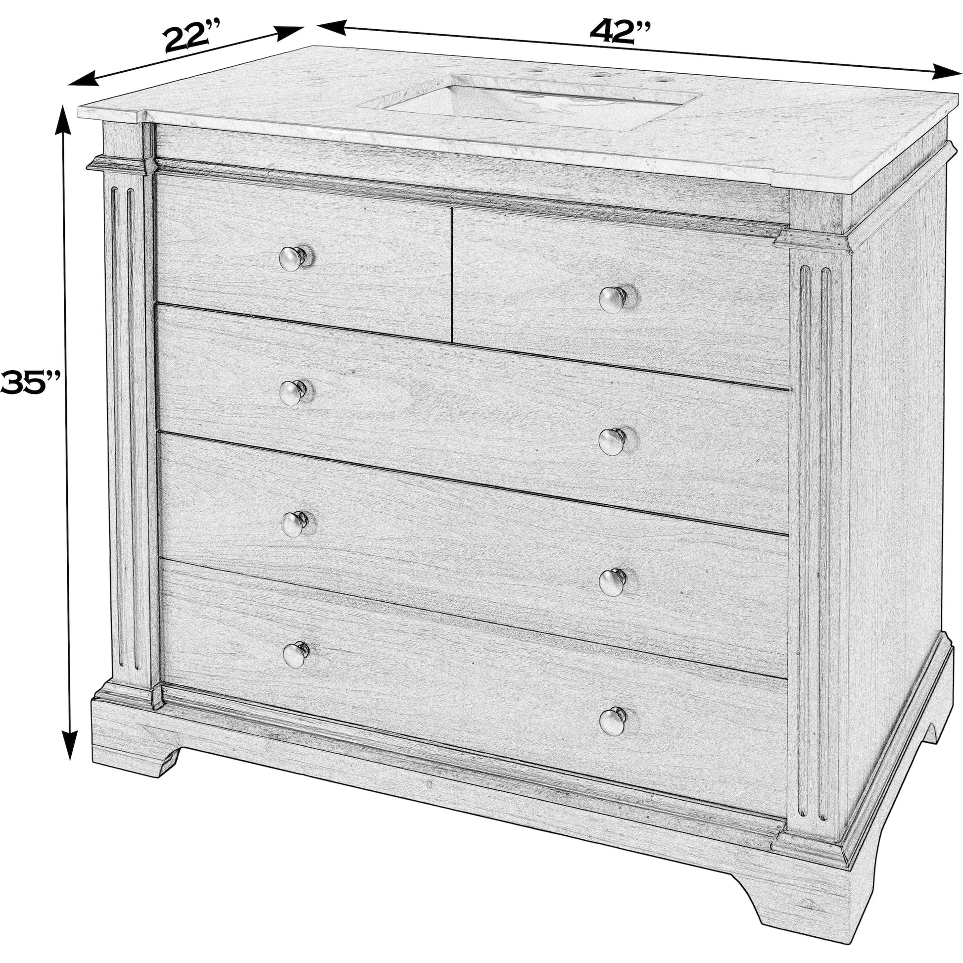 Rachelle 42" Bathroom Vanity Set by Butler Specialty Company. Made from mdf, acacia, acacia veneer, ceramic, carrara marble in a unique style.