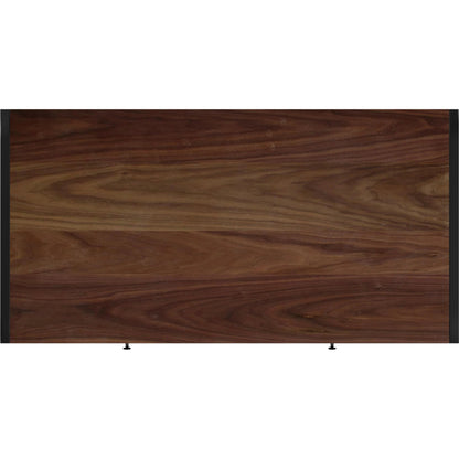 Drake 2-Drawer Writing Desk by Butler Specialty Company in brown and walnut. Made from mdf, walnut veneer, steel in a modern style.