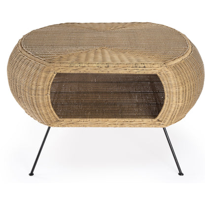 Coralitta Coffee Table by Butler Specialty Company in natural and natural rattan. Made from iron, natural rattan in a modern style.