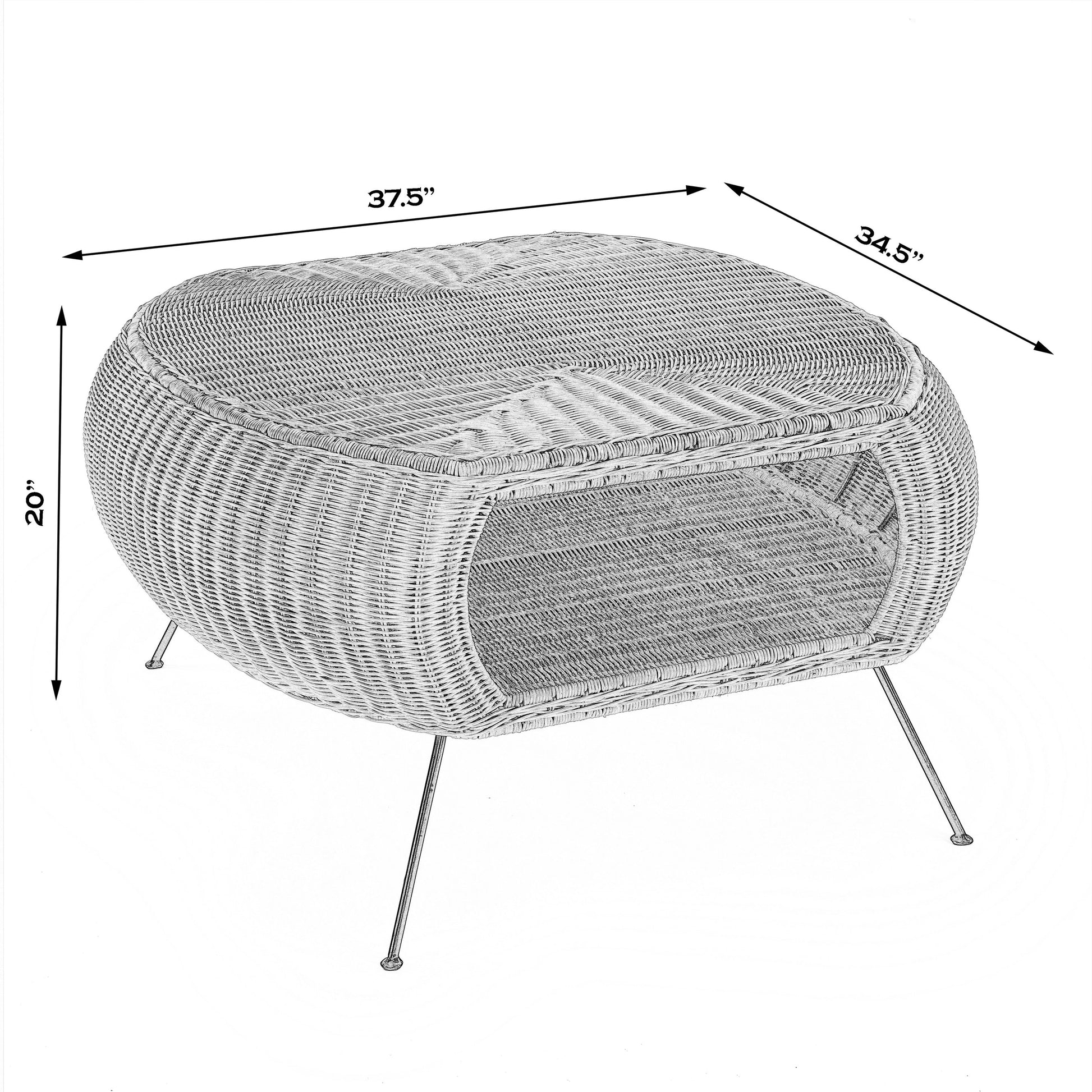 Coralitta Coffee Table by Butler Specialty Company in natural and natural rattan. Made from iron, natural rattan in a modern style.
