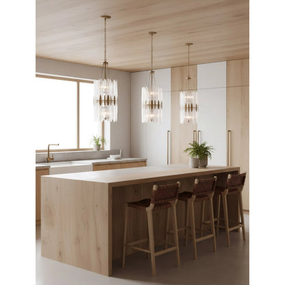 AURORA-9 Light Pendant by Varaluz in gold. Made from steel, glass in a unique style.