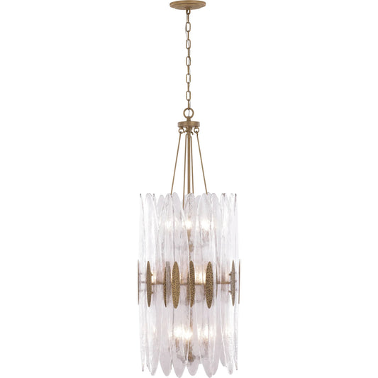 001 SI-2536893 | Primary Silo | AURORA-9 Light Pendant by Varaluz in gold. Made from steel, glass in a unique style.