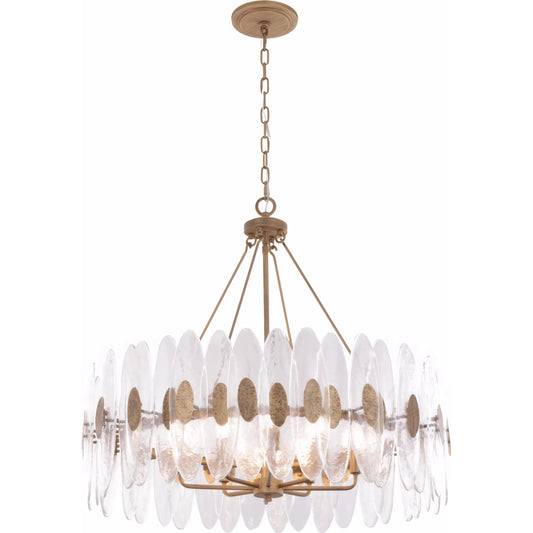 000 SI-2536892 | Primary Silo | AURORA-8 Light Pendant by Varaluz in gold. Made from steel, glass in a unique style.