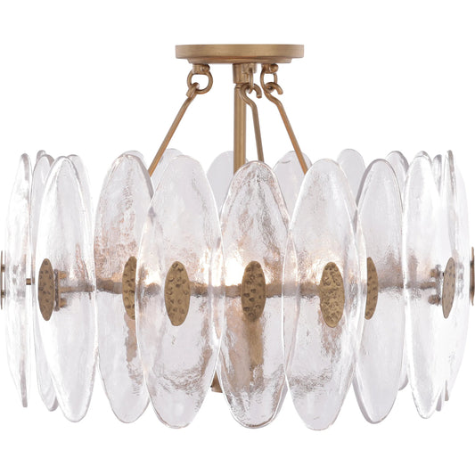 AURORA-4 Light Convertible Semi Flush by Varaluz in gold. Made from steel, glass in a unique style.