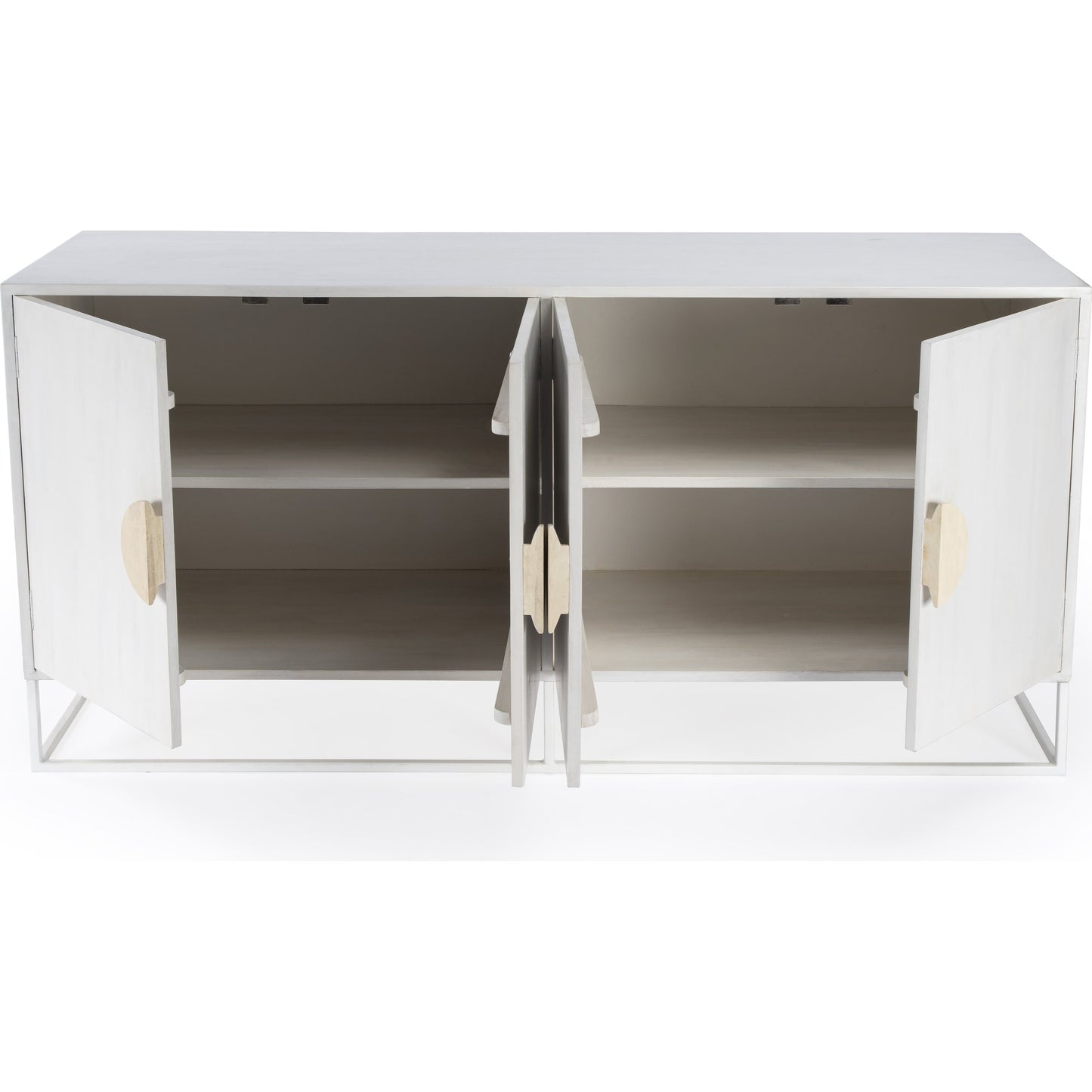 003 SI-1822331 | Additional Silo | Lennasa Sideboard by Butler Specialty Company in white. Made from mando wood, mdf, iron in a modern style.