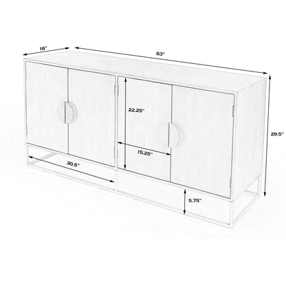 Lennasa Sideboard by Butler Specialty Company in white. Made from mando wood, mdf, iron in a modern style.