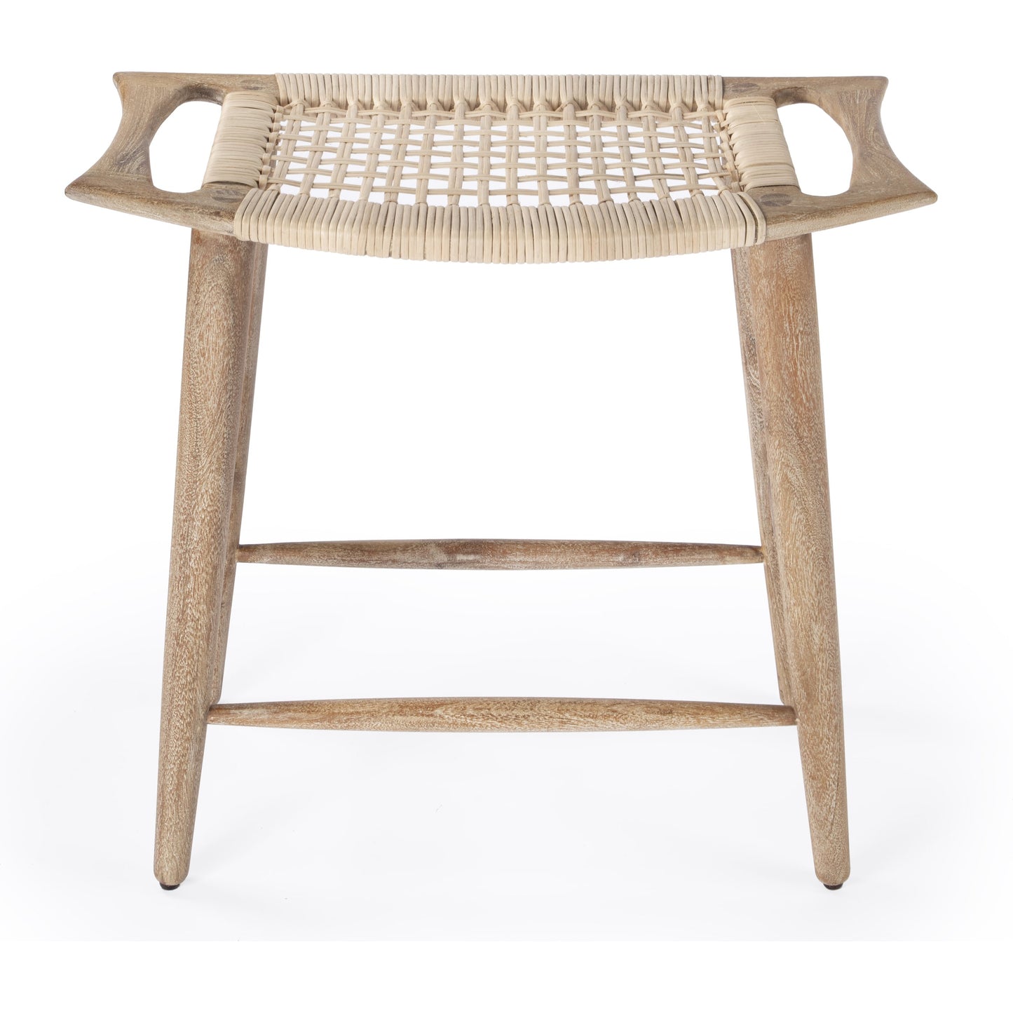 002 SI-1822388 | Additional Silo | Tristan Counter Stool by Butler Specialty Company in natural wood and natural mango. Made from mango wood solids, woven cane in a coastal style.