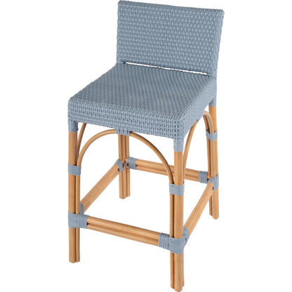 Serienna Counter Stool by Butler Specialty Company in blue. Made from unique in a coastal style.
