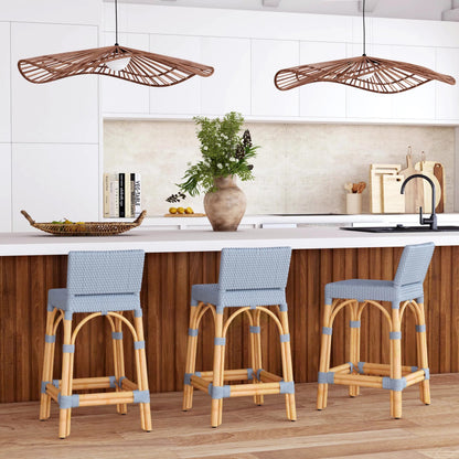 Serienna Counter Stool by Butler Specialty Company in blue. Made from unique in a coastal style.