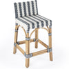 White, Navy Stripe