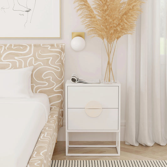 Lennasa Nightstand by Butler Specialty Company in white. Made from mando wood, mdf, iron in a modern style.