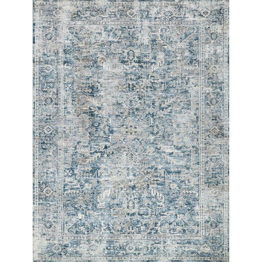 The Met X Exquisite Rugs Antique Loom 5589 Rug by Exquisite Rugs in blue. Made from polyester in a unique style.