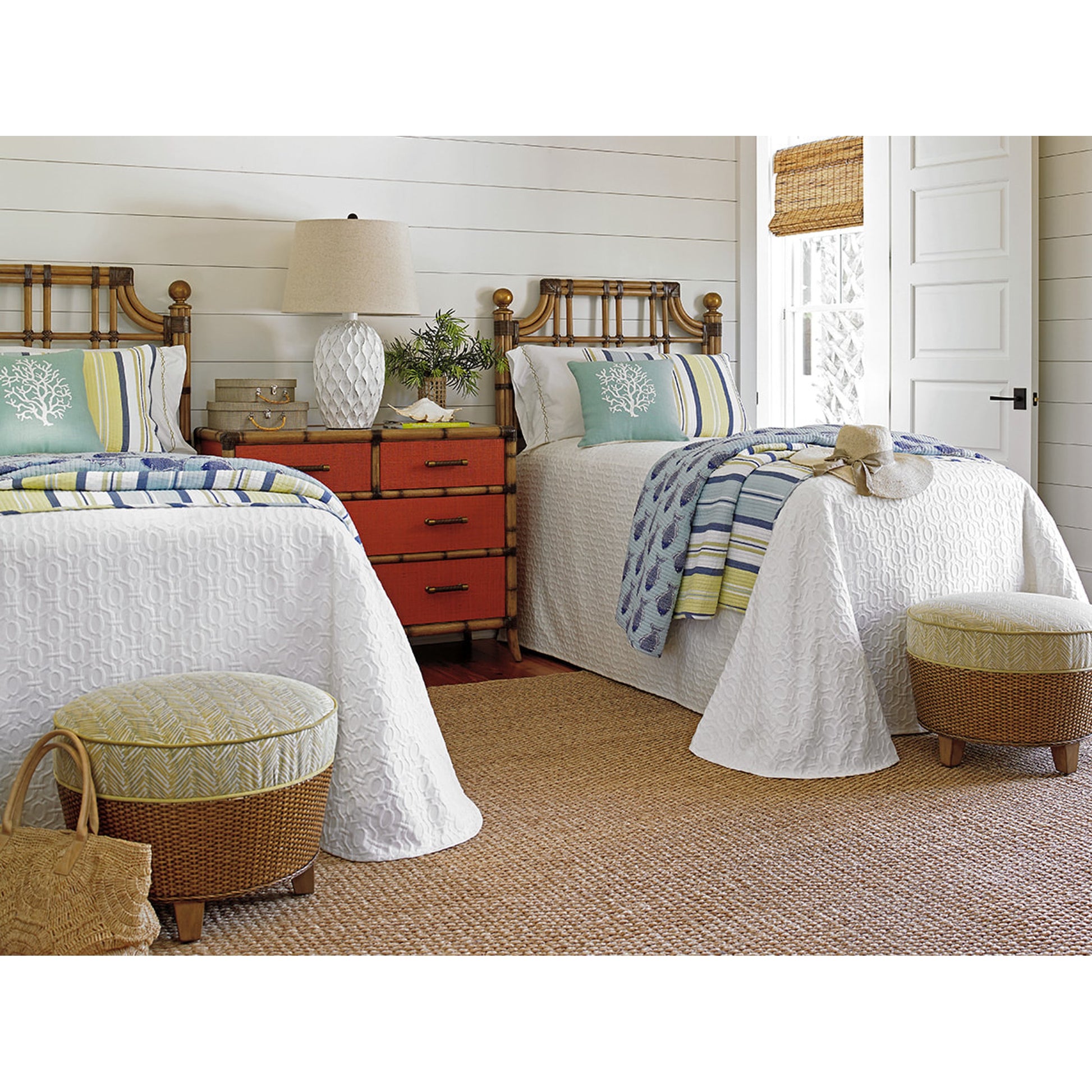 St. Kitts Rattan Headboard by Tommy Bahama Home. Made from unique in a coastal style.