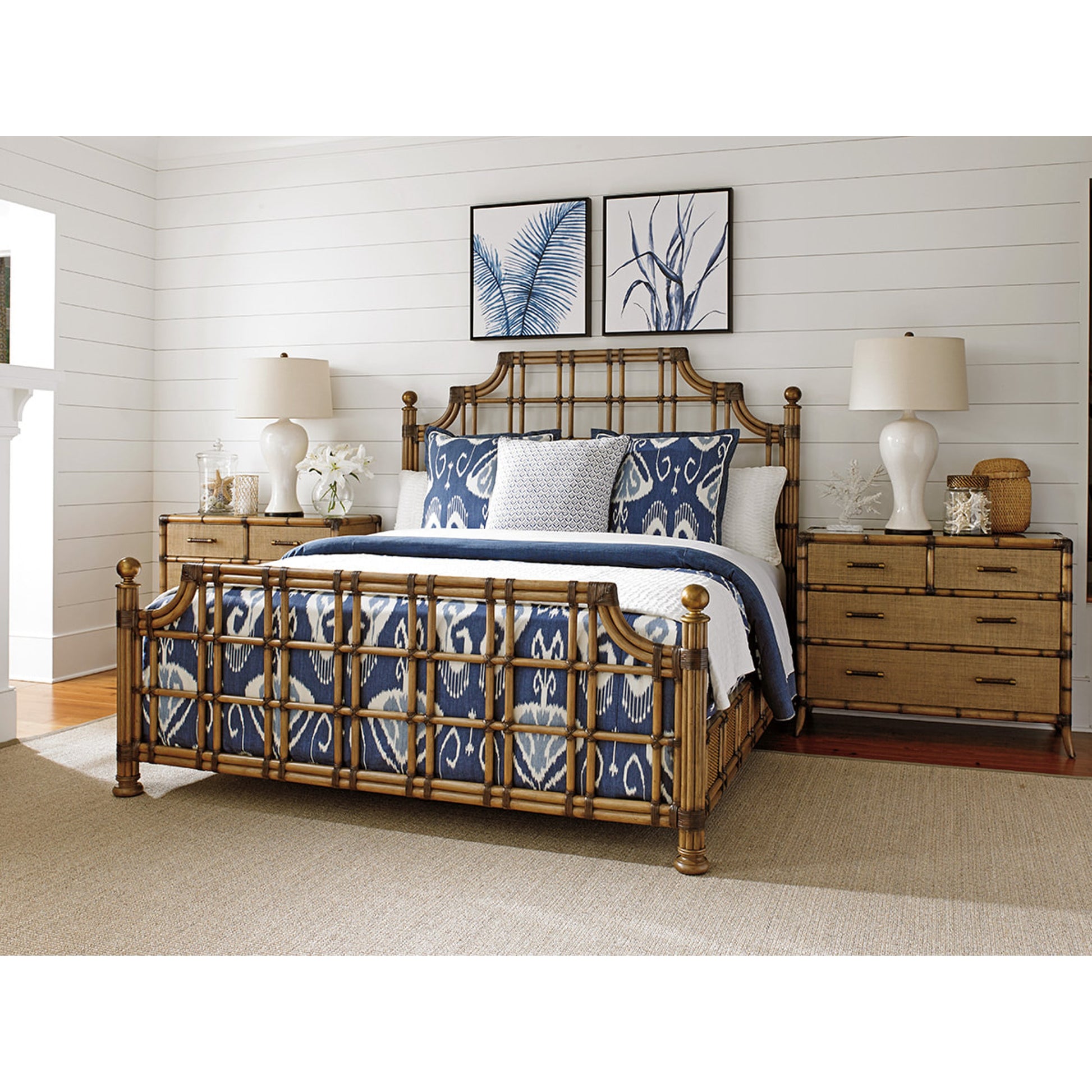 St. Kitts Rattan Bed by Tommy Bahama Home. Made from unique in a coastal style.