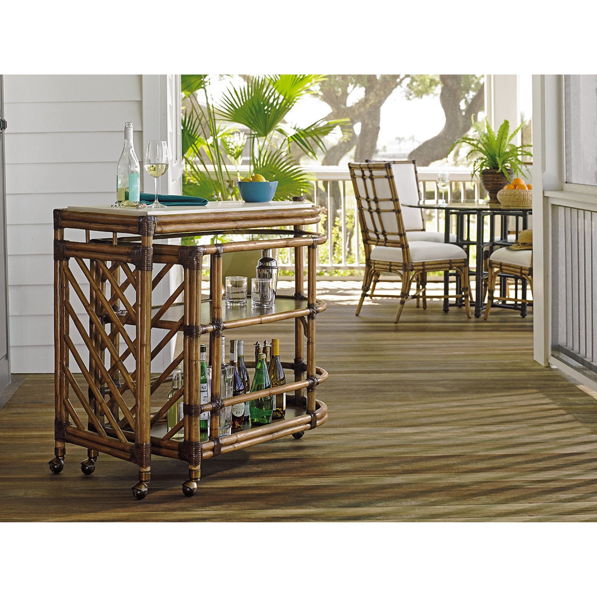 Cable Beach Bar Cart by Tommy Bahama Home. Made from unique in a coastal style.