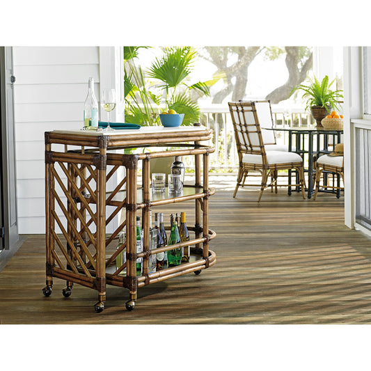 Cable Beach Bar Cart by Tommy Bahama Home. Made from unique in a coastal style.