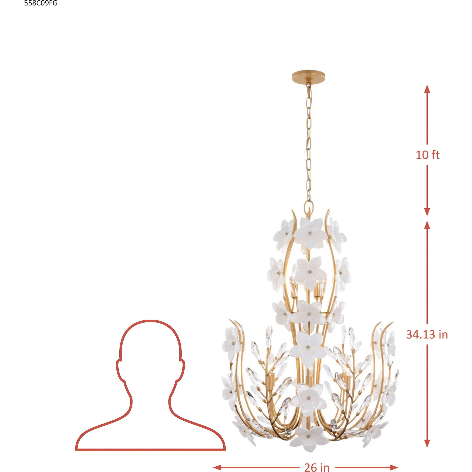Petal Court 9 Light Chandelier by Varaluz in gold. Made from steel, glass in a unique style.