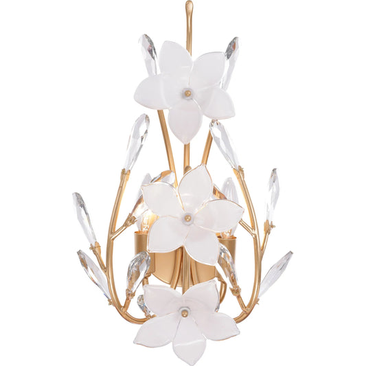 001 SI-2537015 | Primary Silo | Petal Court 2 Light Wall Sconce by Varaluz in gold. Made from steel, glass in a unique style.