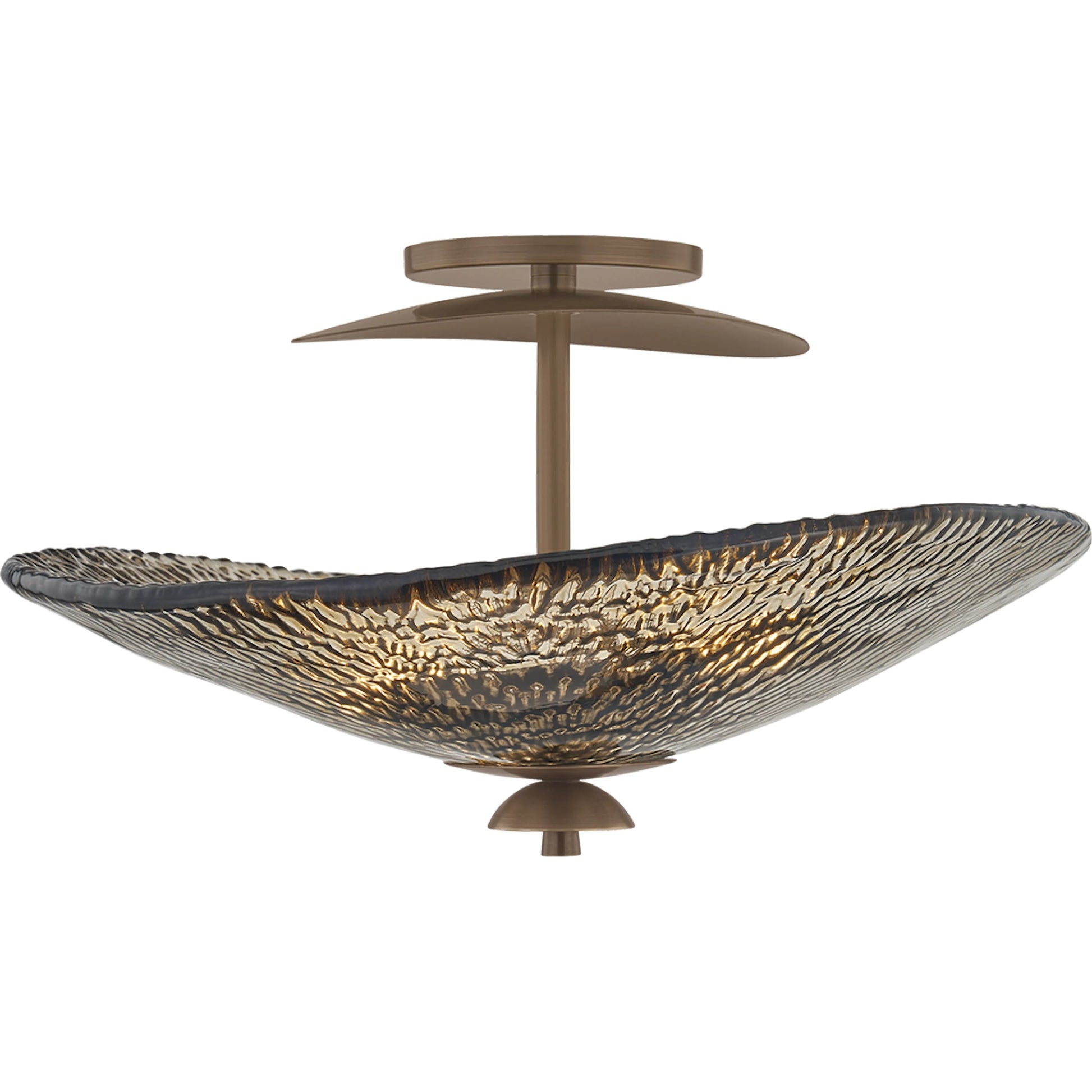 Alba Semi Flush by Corbett in old world brass. Made from unique in a traditional style.