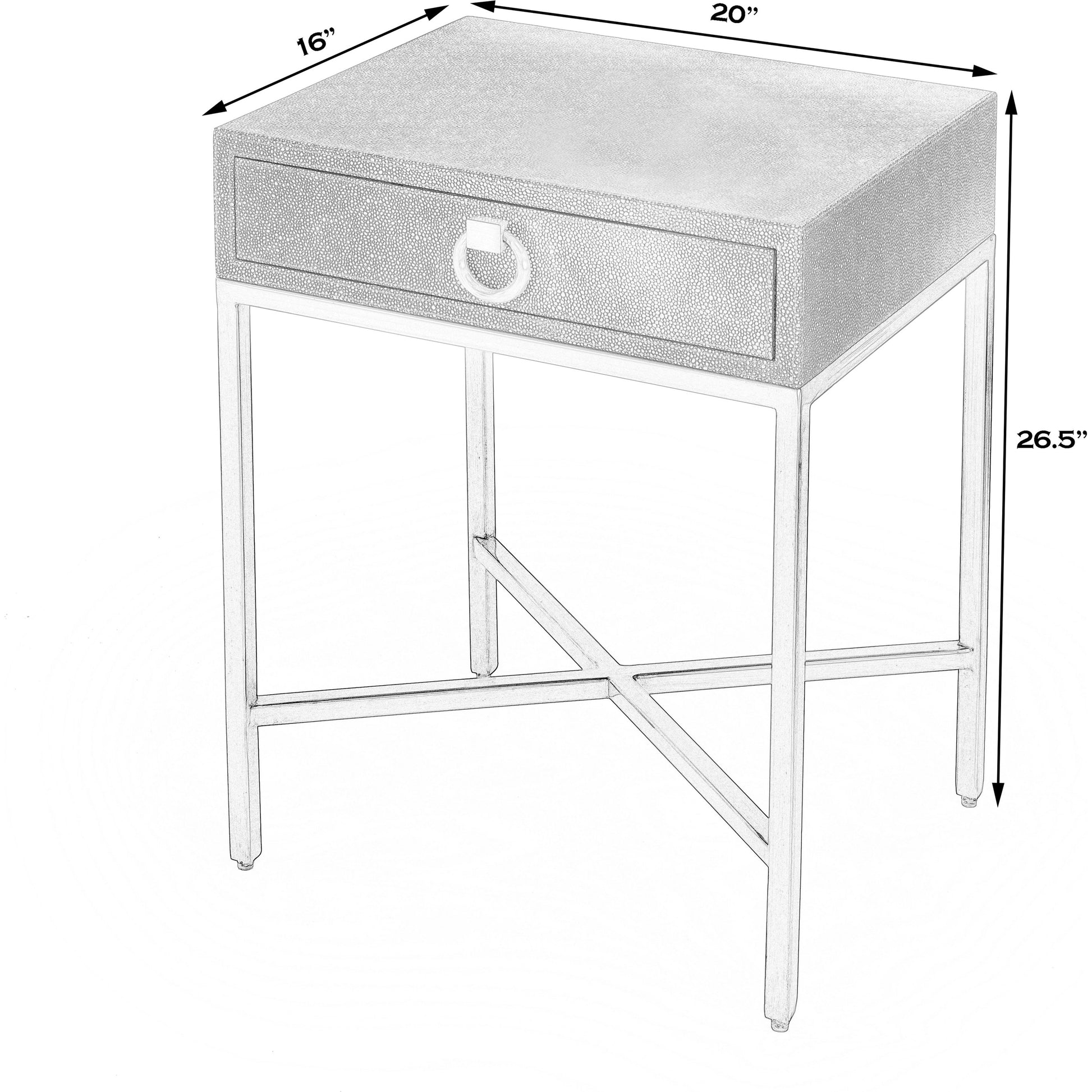 Sullia End Table by Butler Specialty Company in gold and cosmopolitan. Made from leather, mdf, steel in a modern style.