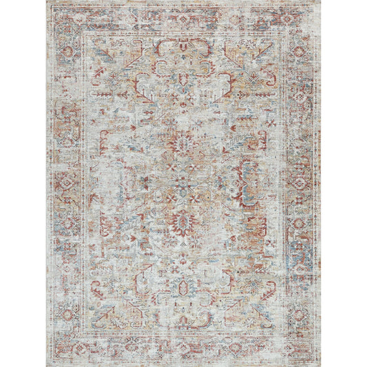 The Met X Exquisite Rugs Antique Loom 5591 Rug by Exquisite Rugs in cream, rust. Made from polyester in a unique style.