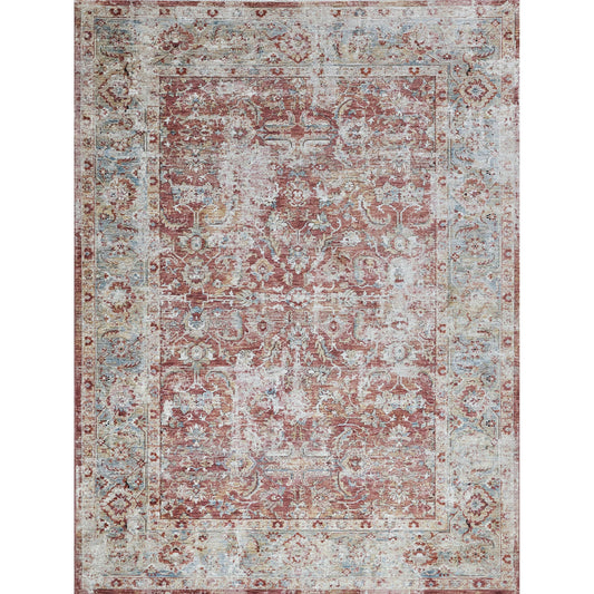 The Met X Exquisite Rugs Antique Loom 5594 Rug by Exquisite Rugs in rust, blue. Made from polyester in a unique style.