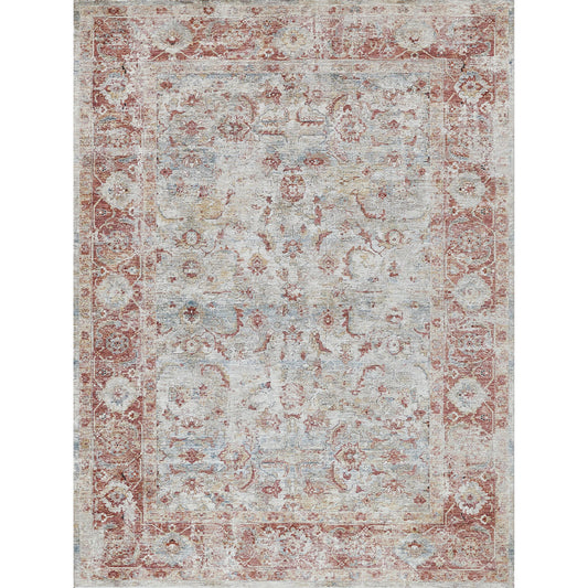 The Met X Exquisite Rugs Antique Loom 5595 Rug by Exquisite Rugs in blue, rust. Made from polyester in a unique style.
