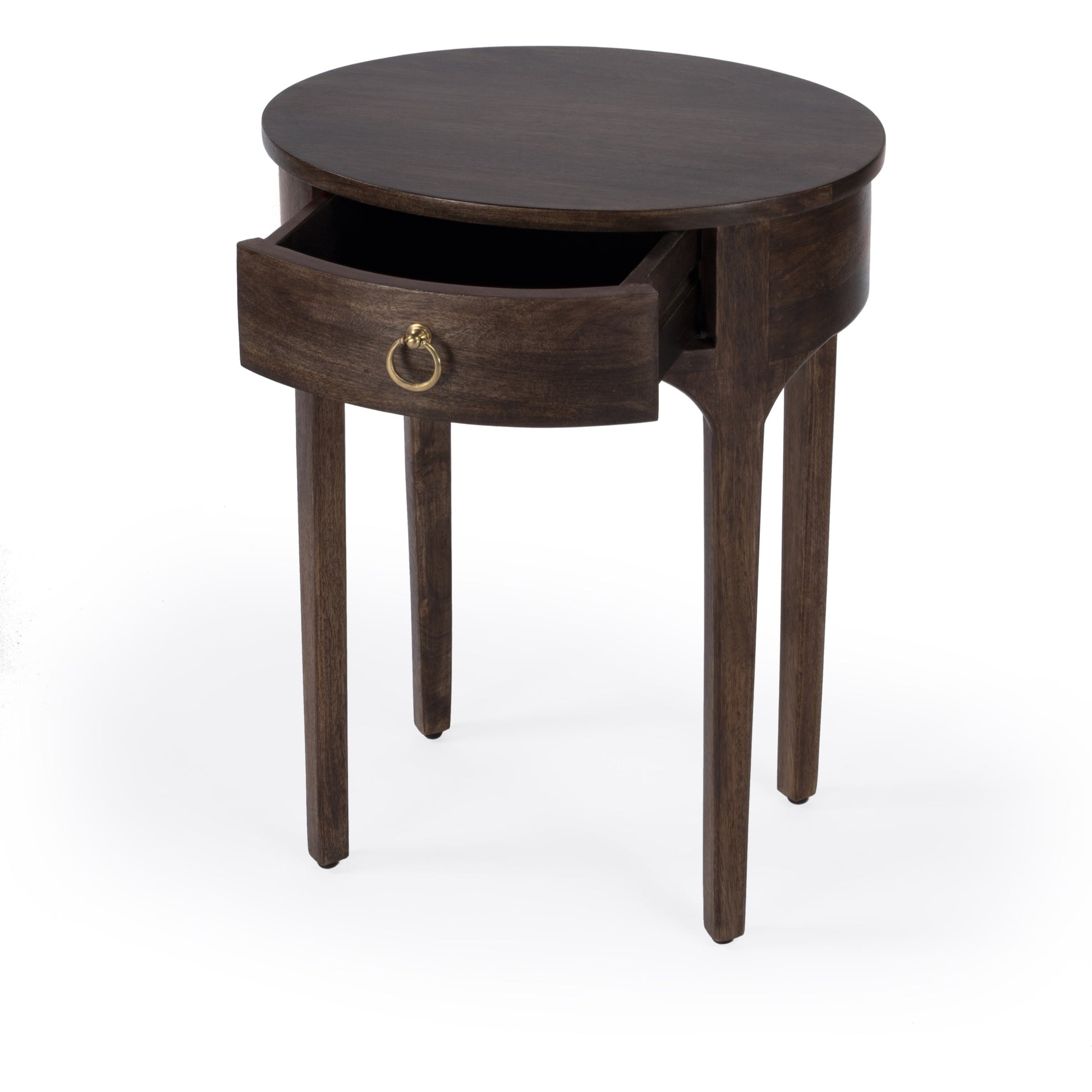 Alinia End Table by Butler Specialty Company in dark brown and brown. Made from mango wood, mdf, iron in a modern style.