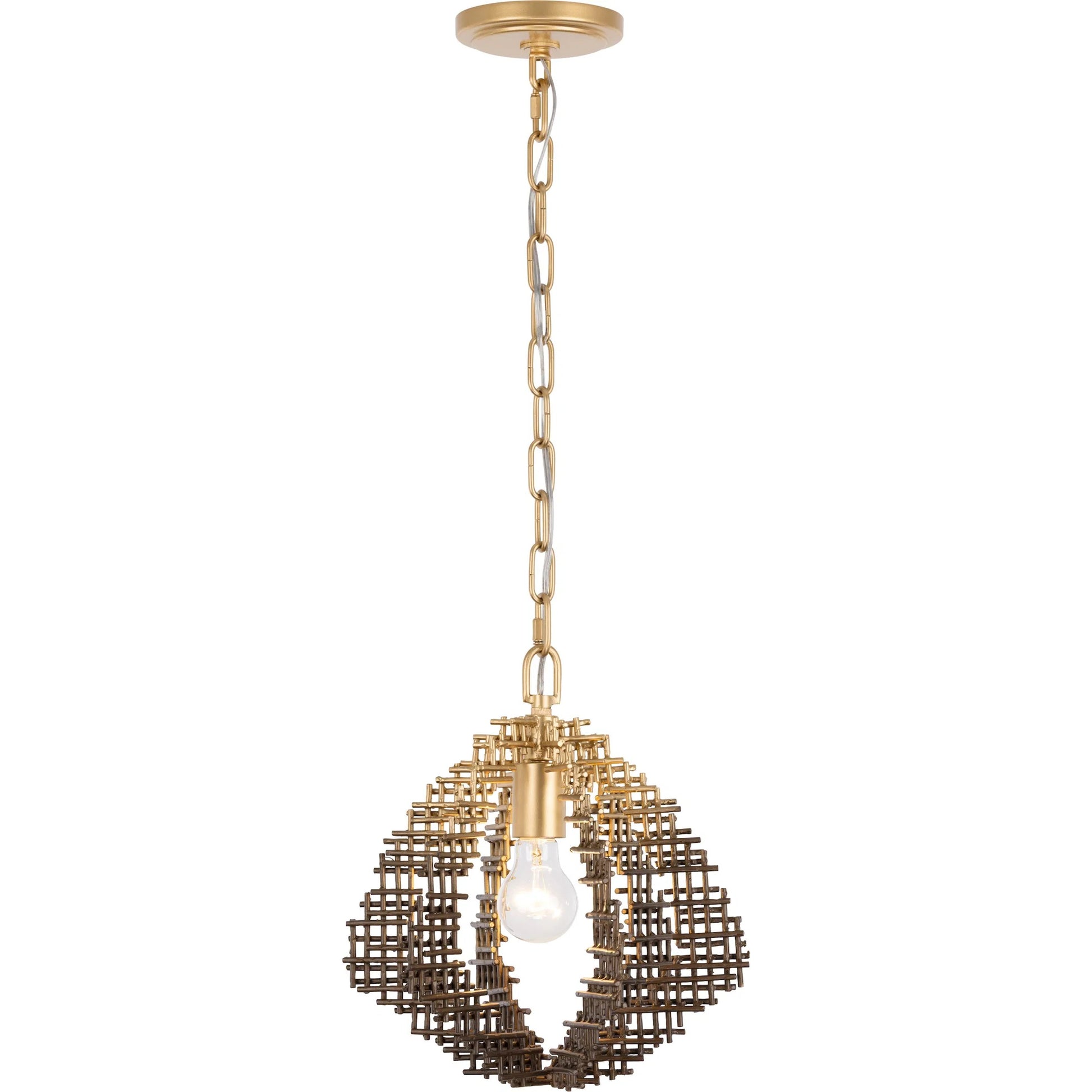 Construct 1 Light Pendant by Varaluz in bronze, brown. Made from steel in a unique style.