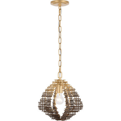 Construct 1 Light Pendant by Varaluz in bronze, brown. Made from steel in a unique style.