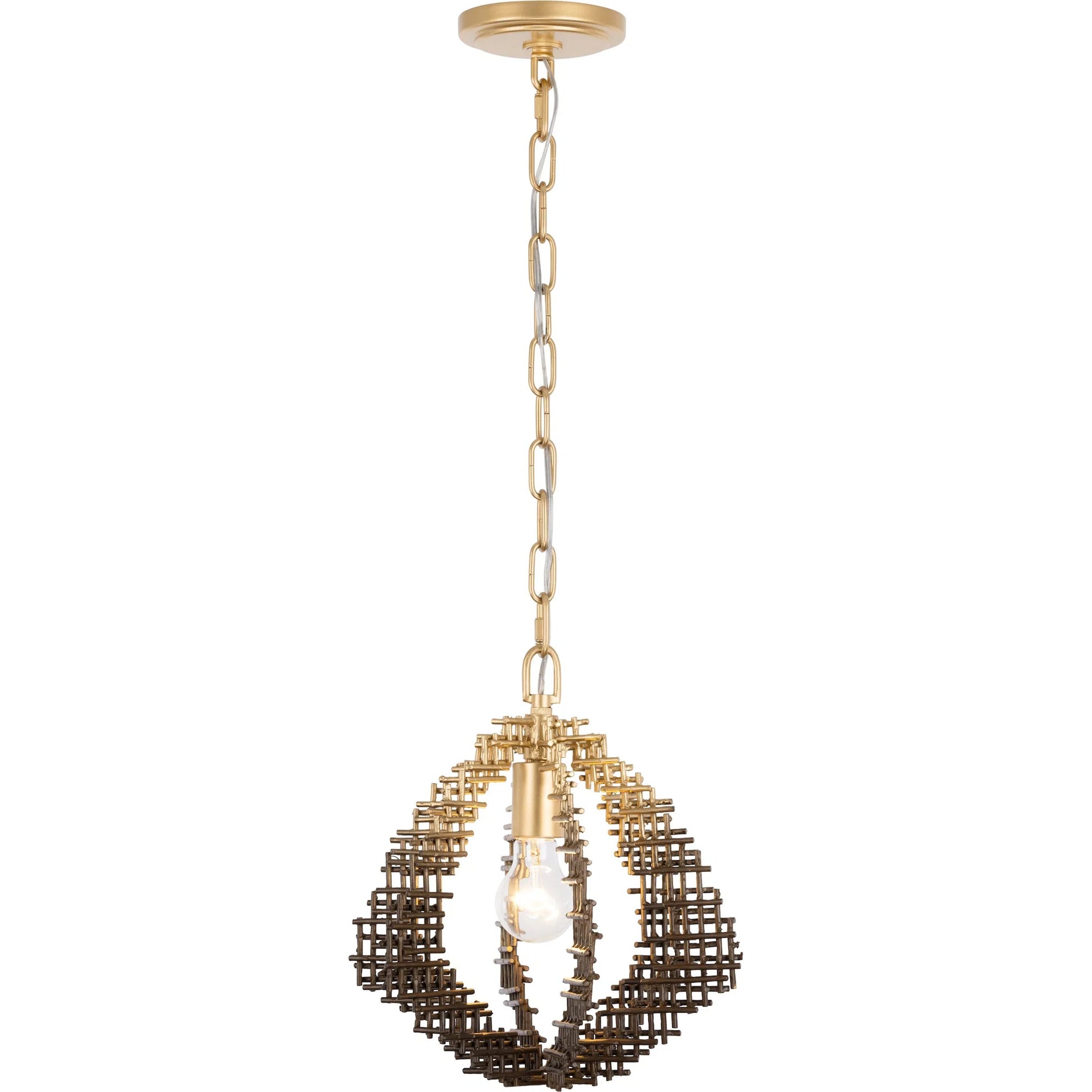 Construct 1 Light Pendant by Varaluz in bronze, brown. Made from steel in a unique style.
