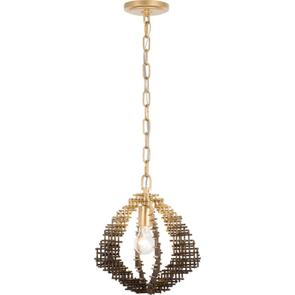Construct 1 Light Pendant by Varaluz in bronze, brown. Made from steel in a unique style.