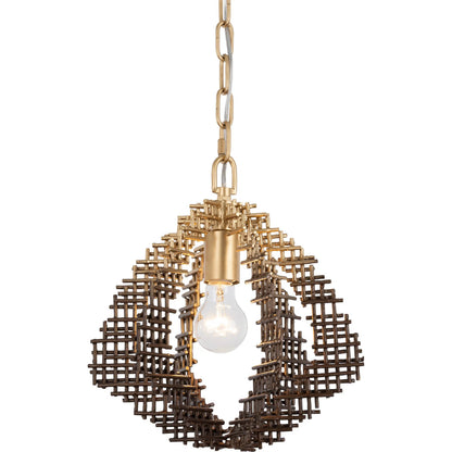Construct 1 Light Pendant by Varaluz in bronze, brown. Made from steel in a unique style.
